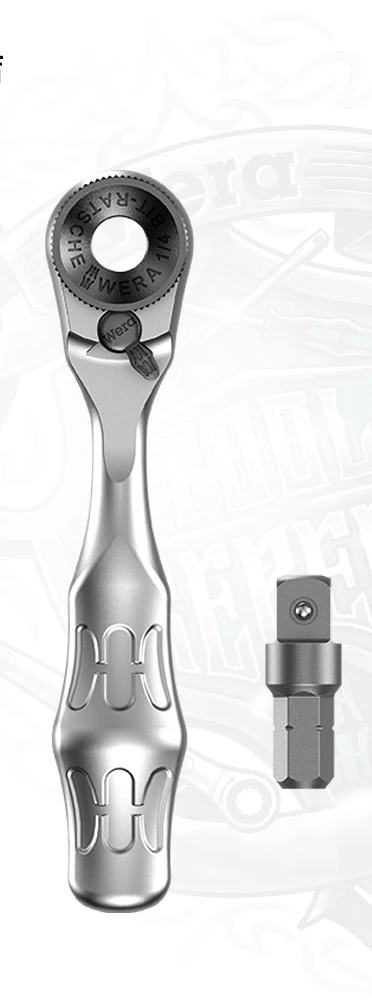 Wera Wei 8001A MINI ratchet wrench socket wrench with adapter