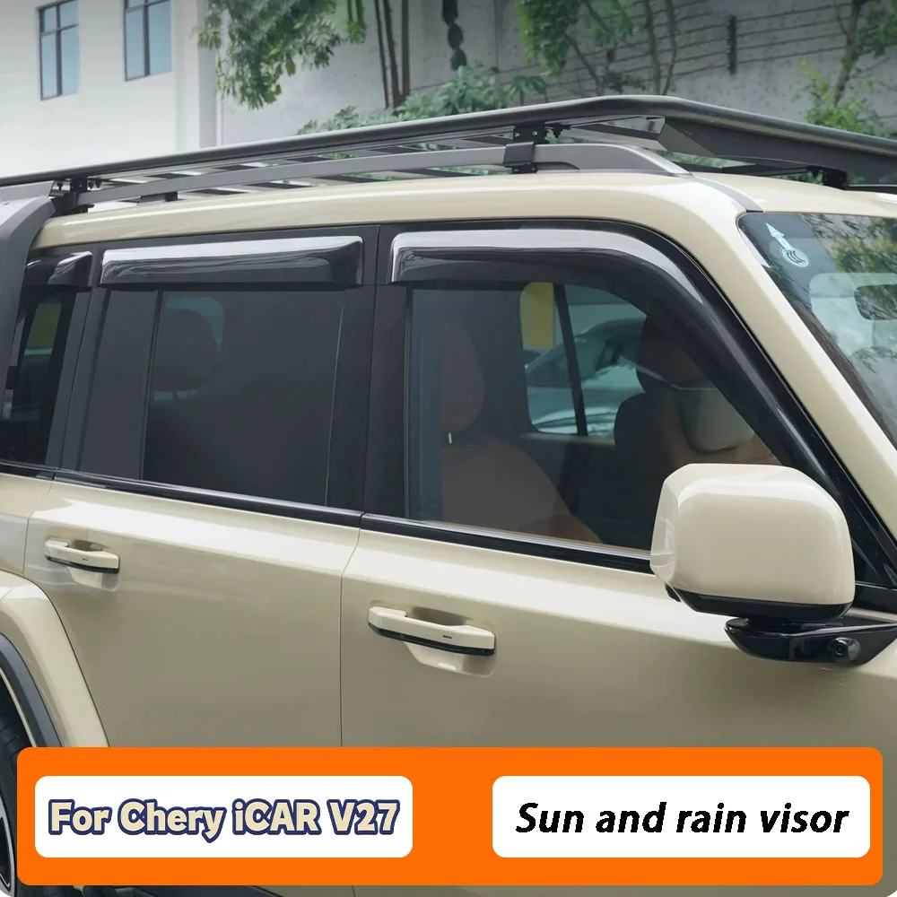 

For Chery iCAR V27 2026+ Window Visor Thickened Widened External Sunvisor Windshield Deflector Exterior Car Accessories