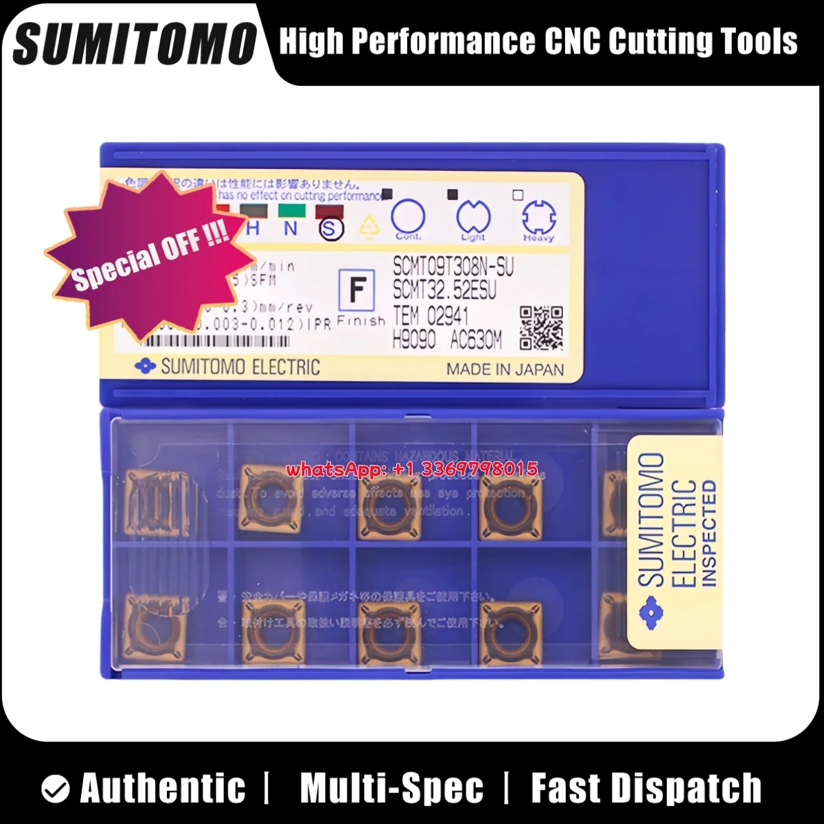 

SUMITOMO Original SCMW SCMW120408 AC420K Turning Insert 10pcs CNC Cutting Tools