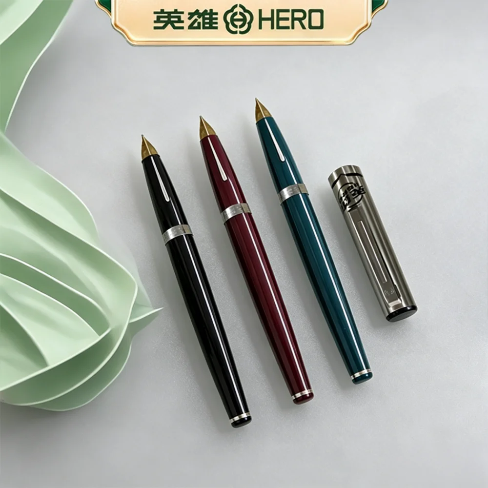 Conjunto de Canetas Tinteiro Retrô Hero 240 para Estudantes e Crianças, Prática de Escrita Escolar, Ponta de Metal Clássica, Estilo Vintage, Presente de Papelaria