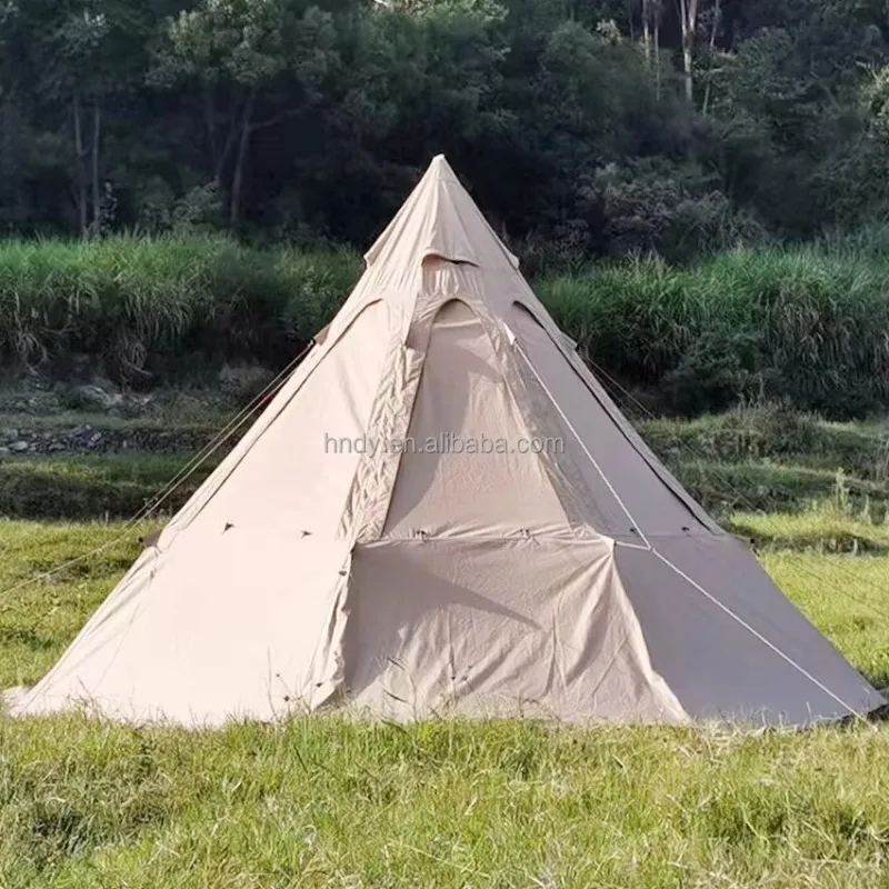 2026 Teepee Pryamid 6 Person Camping Tents Waterproof Windproof Family Tent For Hiking Backpacking