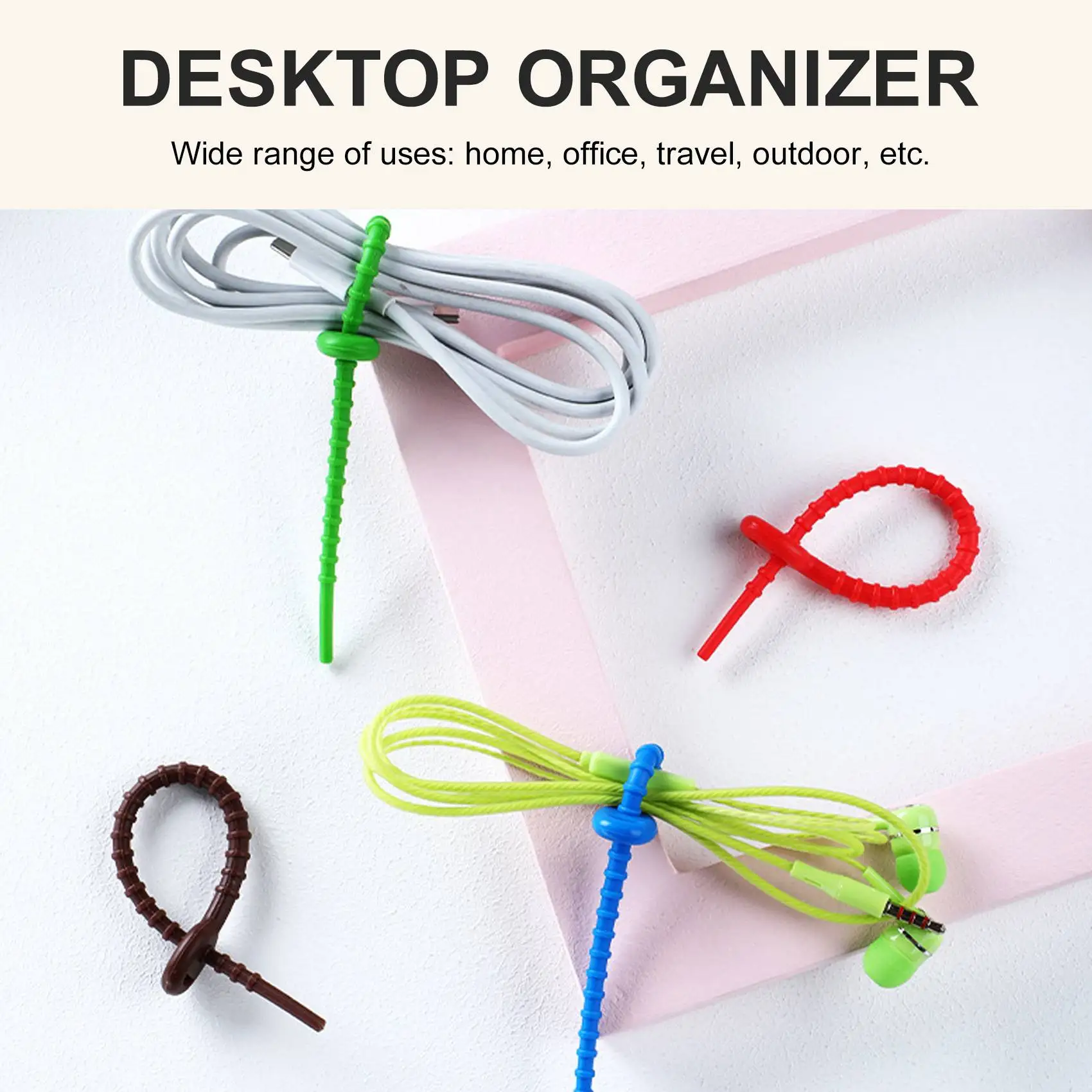 20 ชิ้นซิลิโคนสายผูก, ผูกซิปทนทาน, คลิปซีลถุง, สายรัด, ผูกขนมปัง, ยางผูกบิดสําหรับโฮมออฟฟิศร้อน