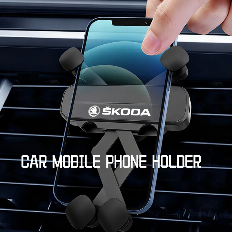 Car Phone Holder Shockproof GPS Navigation Clip Smartphone Stand For Skoda VRS Octavia 1 2 3 Rapid Kodiaq Karoq Fabia Kamiq - view 2