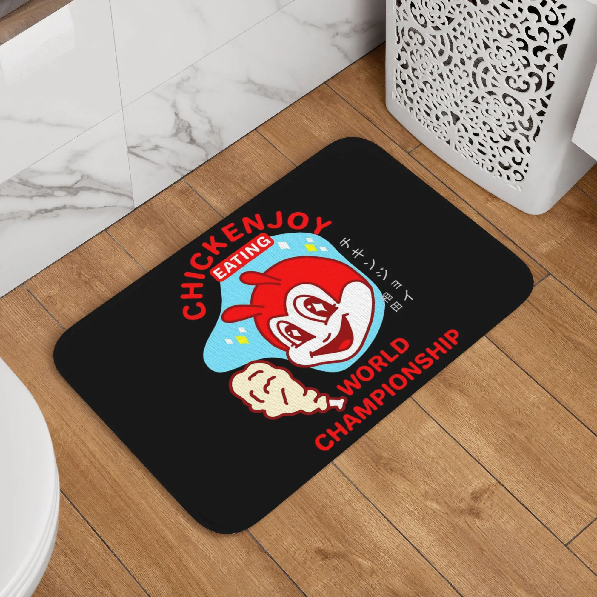 Jollibee Burger Restaurant Mascot Doormat Cushion Carpet Rug Kitchen Entrance Home Floor Mat for Bedroom Footpad Mats