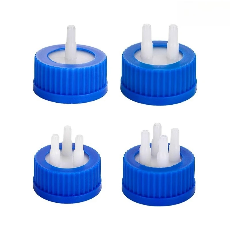 Lab GL45 Thread Multi‑port Bottle Cap 1‑2‑3‑4 Ports Anaerobic Reagent Bottle Feed Cap with Silicone Gasket