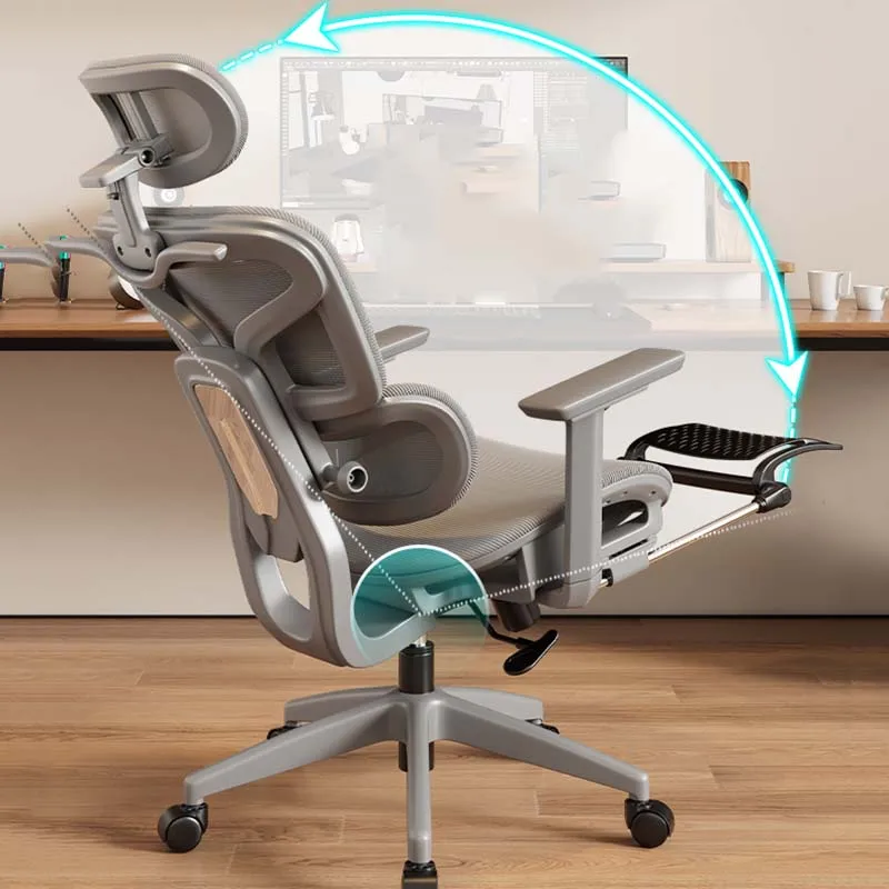 Headrest Modern Office Chairs Adjustable Quality Revolving Comfy Computer Chair Ergonomic White Sillas De Oficina Furniture