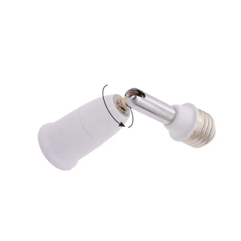 Universal E27 to E27 Lengthened Lamp Base 180 degree Rotation Tube LED Light Bulb Extension Lamp Holder Head Conversion Socket