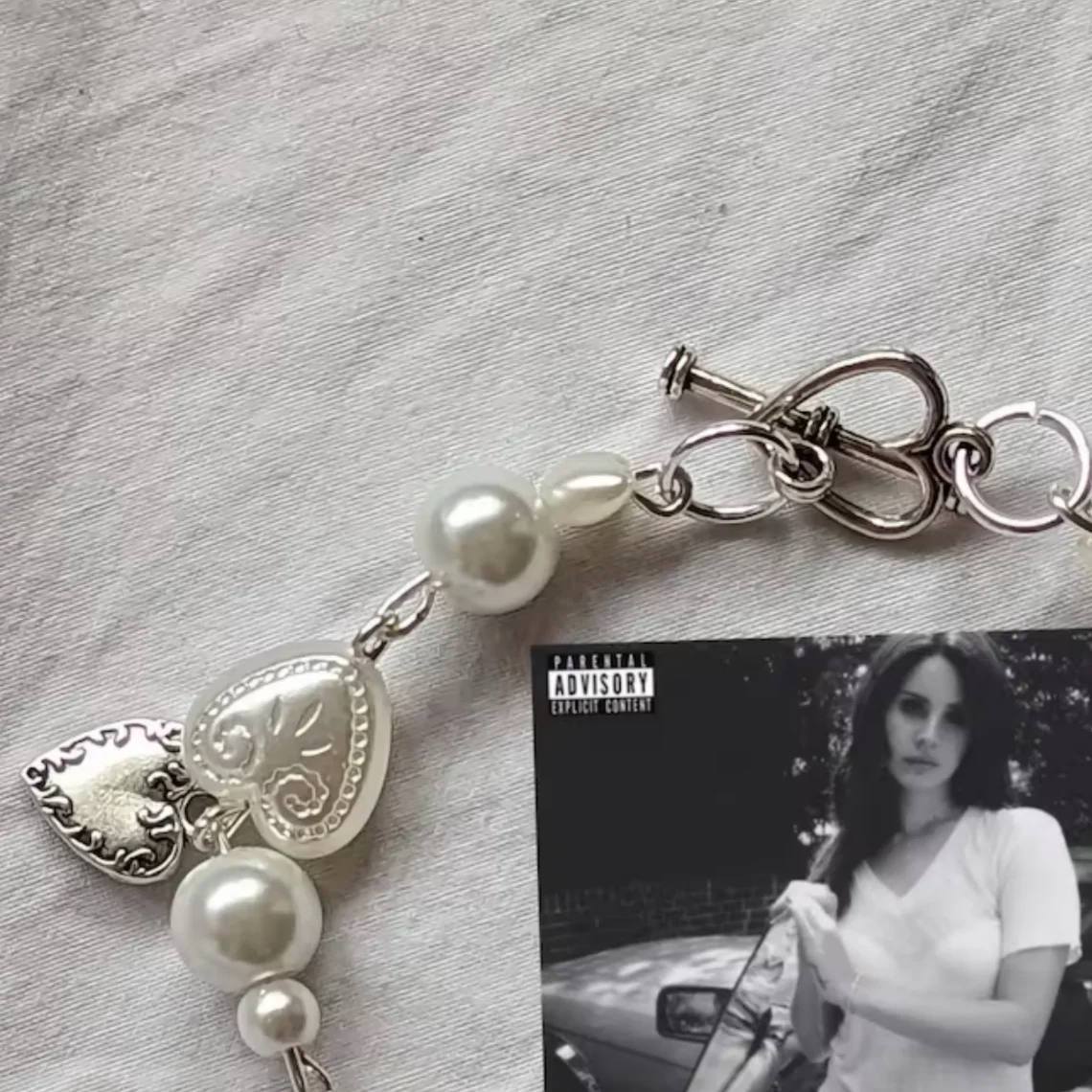Y2K Handmade Rock Cross Bracelet,Lana del Rey themed charm bracelet