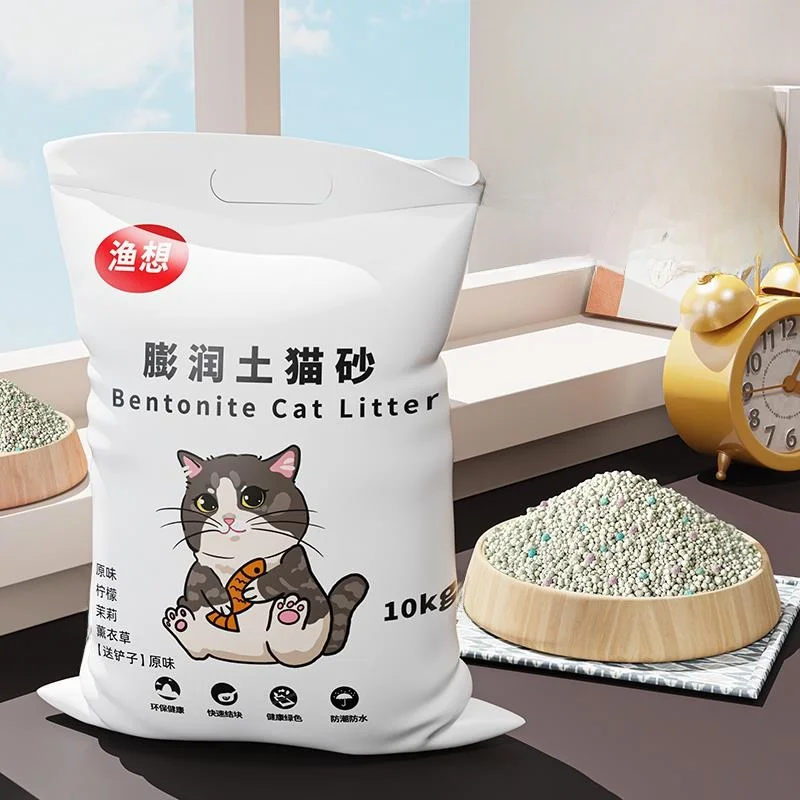 

Lemon Scented Litter 10kg 20kg 40lbs Odor Absorbing Clumping Bentonite Sand Supplies Air Pet Care Products