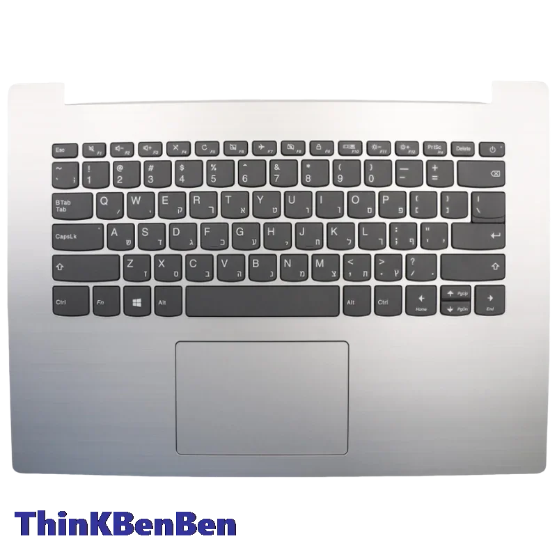 

HB Hebrew Israel Platinum Grey Keyboard Upper Case Palmrest Shell Cover For Lenovo Ideapad 330 14 14AST 14IKB 14IGM 5CB0R13863