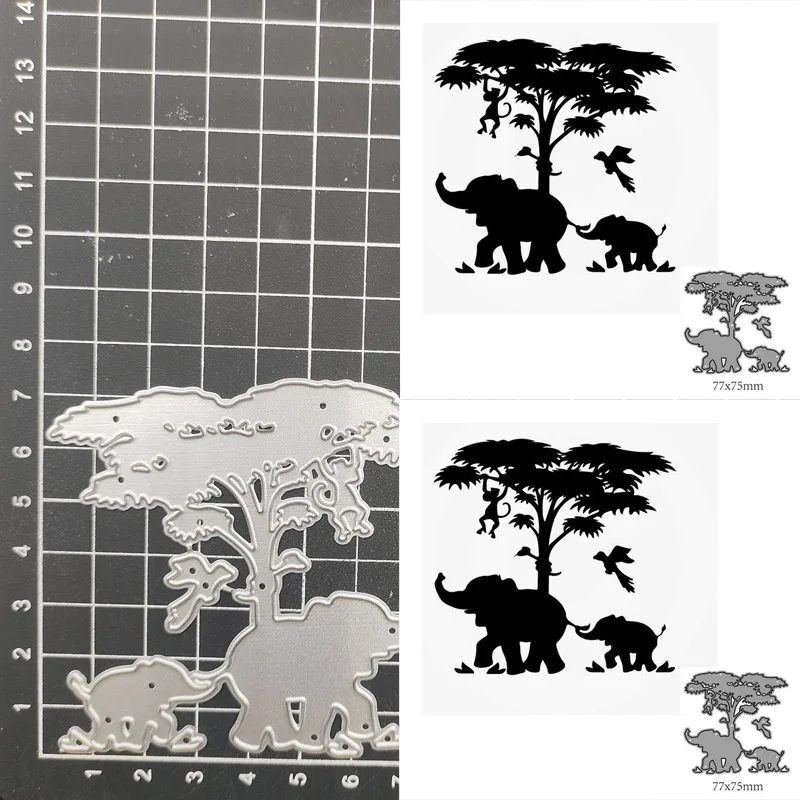 

Animal Elephant Metal Cutting Dies Stencil Scrapbook Diy Album Stamp Paper Card Embossing Decor Craft Knife Mould