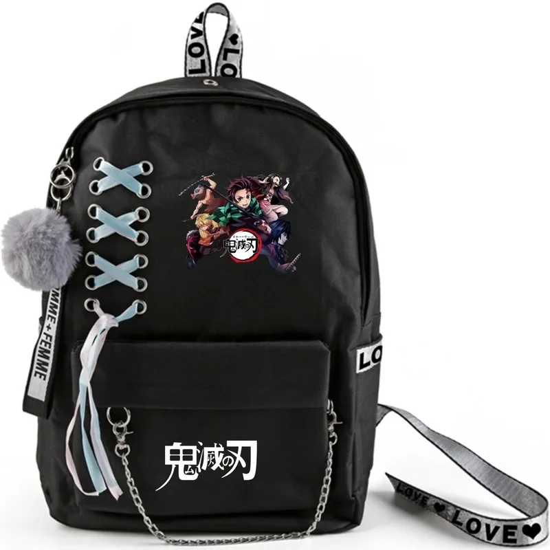 Imagem -04 - Anime Demônio Slayer Kimetsu Não Yaiba Kamado Tanjirou Nezuko Cospaly Mochila Estudantes Bolsa de Escola Portátil Viagem Presentes