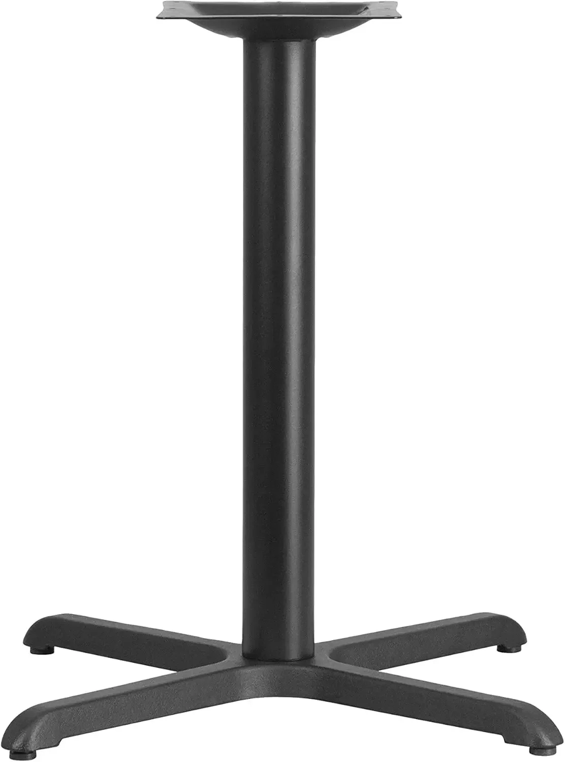 Furniture 30" x 30" Restaurant Table X-Base with 3" Diameter Table Height Column, Commercial X-Base Cast Iron Restaurant Table B