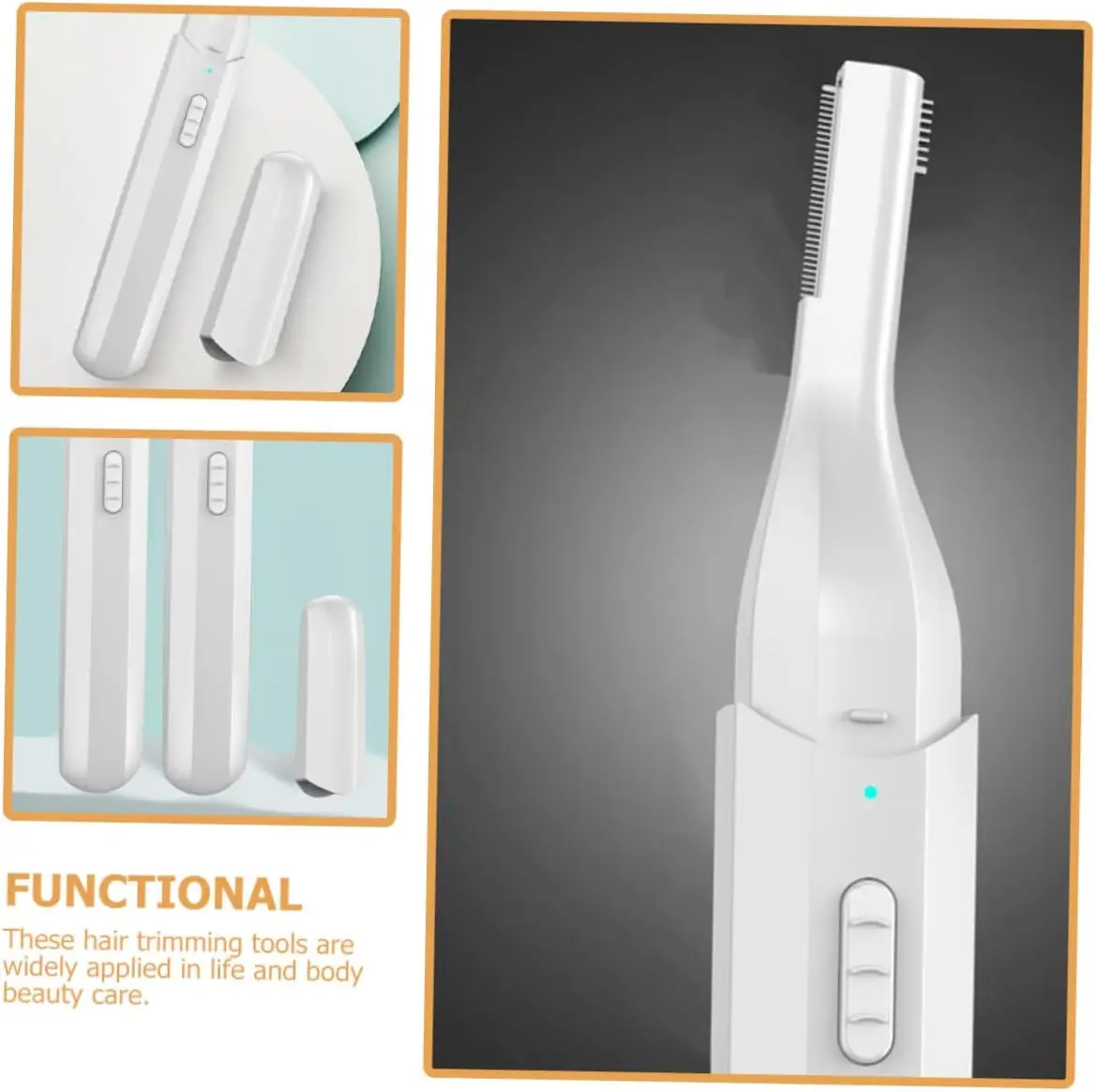 Maquinilla de afeitar eléctrica para cejas para mujer, recortadora de pelo indolora recargable por USB, kit de cuidado facial respetuoso con la piel