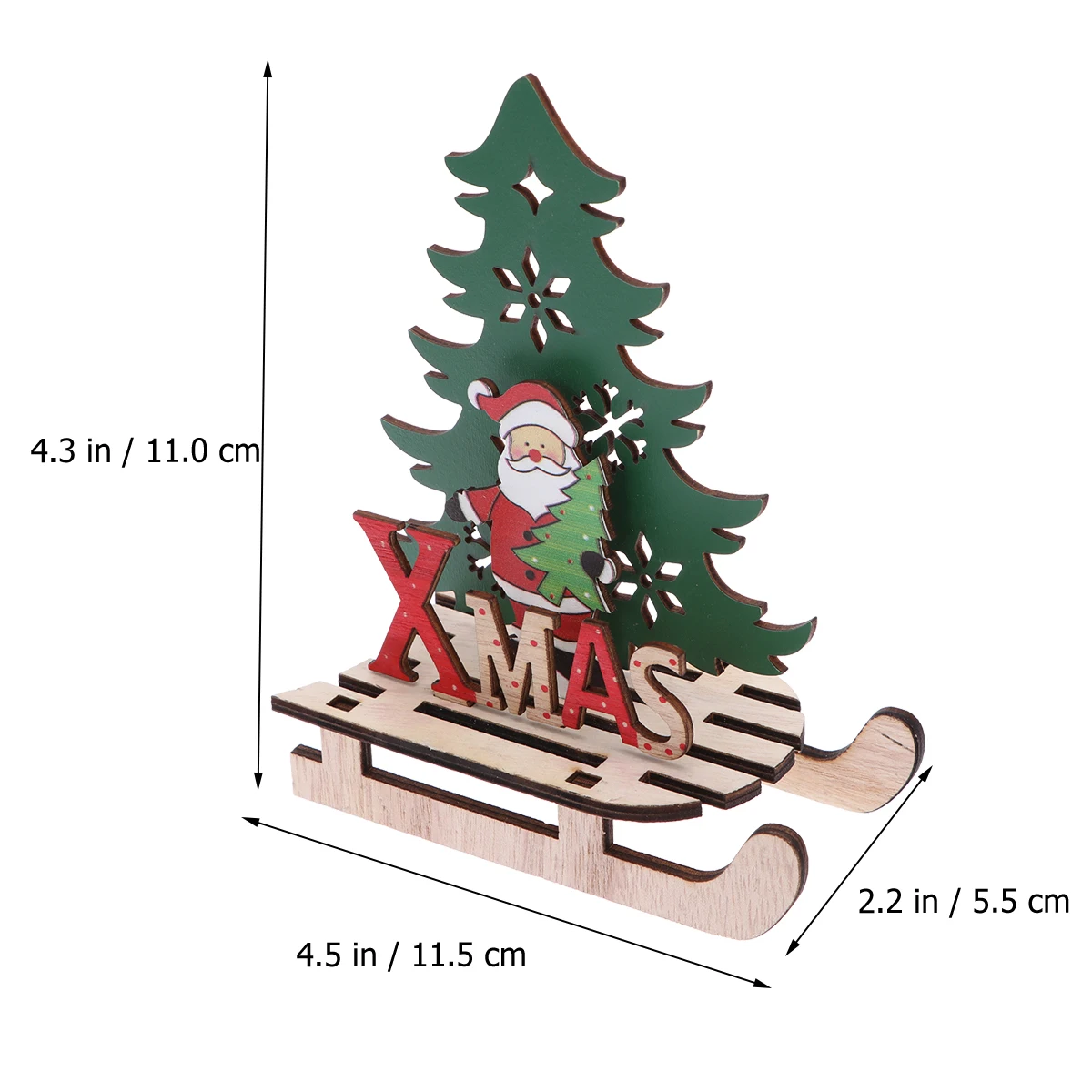 

Wooden Assembled Sled Car DIY Ornament Christmas Decor Table Xmas Desktop Rustic Eco Friendly Festive Holiday Joy Party