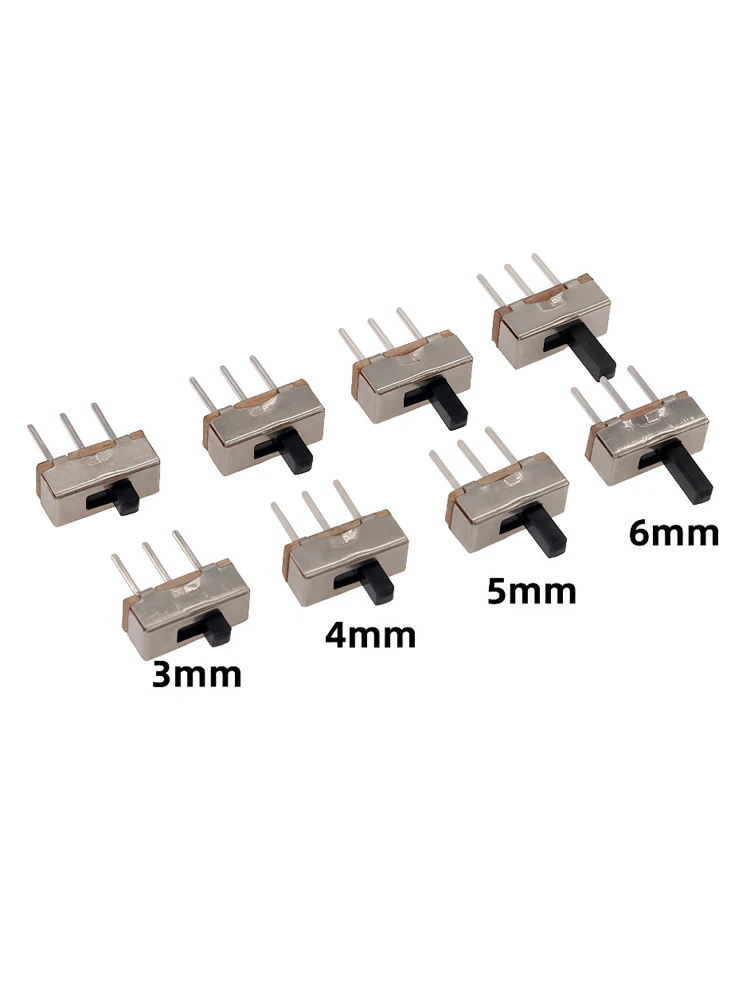 50 pièces interrupteur marche-arrêt SS12D00 Mini interrupteur coulissant 3pin 1P2T 2 positions interrupteur à bascule longueur de poignée 3/4/5/6mm SS12D00G4 G3 G5 G6