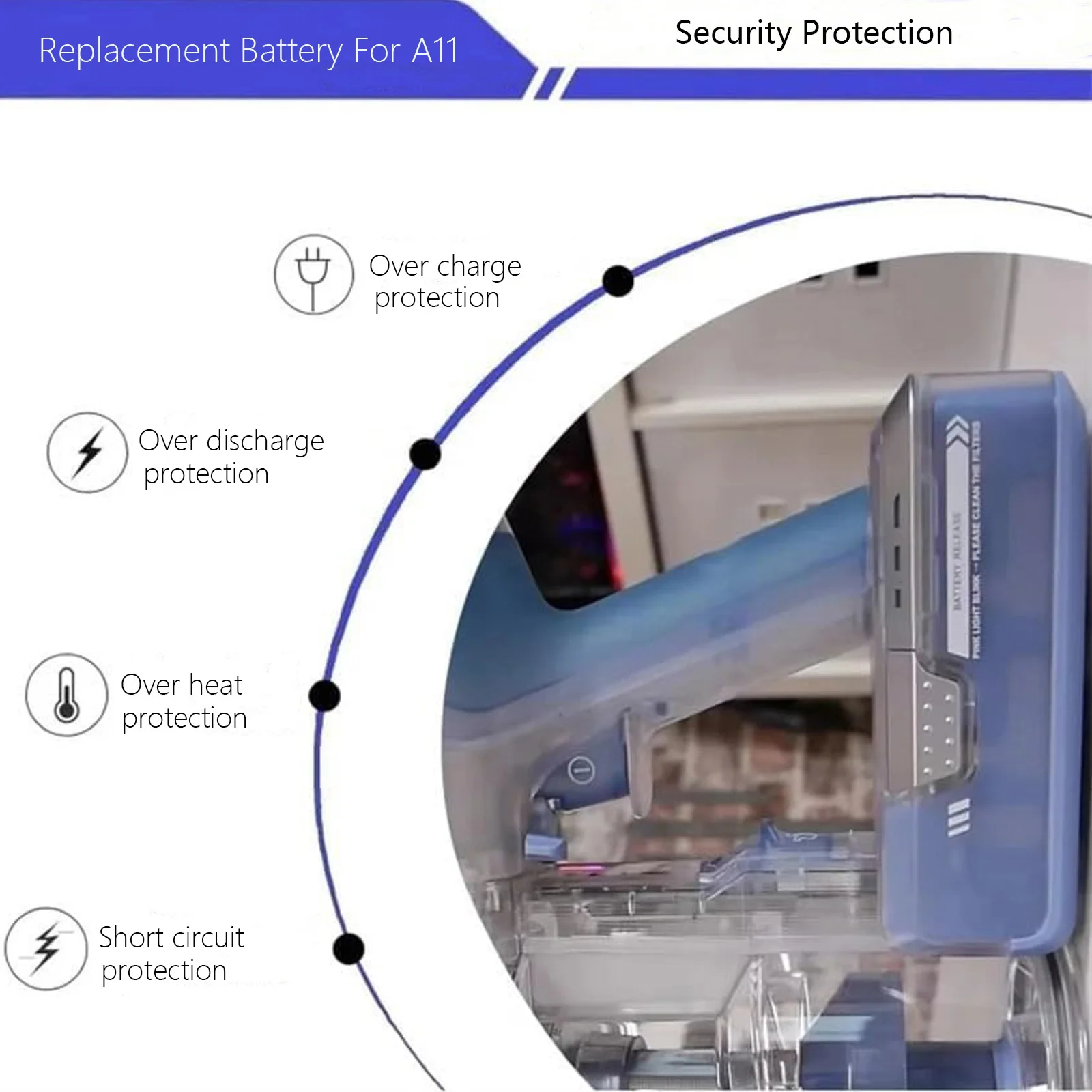 A11-06 21.6 فولت 2500 مللي أمبير لـ Tineco A11 Hero/EX/Master/Pet ملحقات المكنسة الكهربائية اللاسلكية/أجزاء بطارية ليثيوم أيون قابلة للشحن