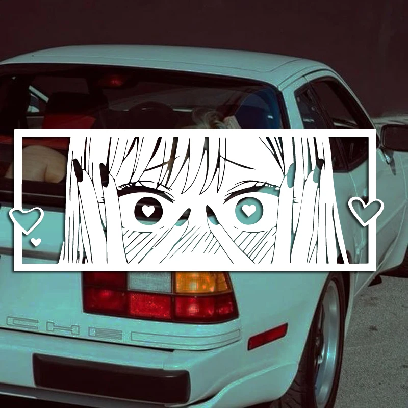 Style High Quality for Windows,For A Unique Look Shy Anime Girl with Love Eyes Decal,jdm Style Japanese Anime