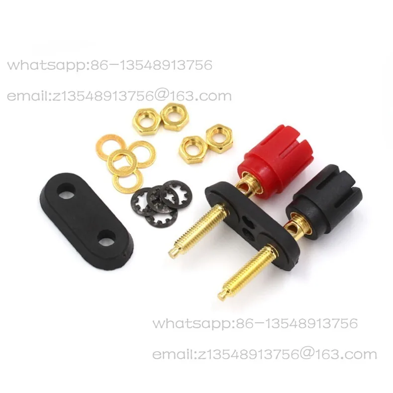 

Conjoined two-position power amplifier terminal red and black double hexagon/double plum blossom head