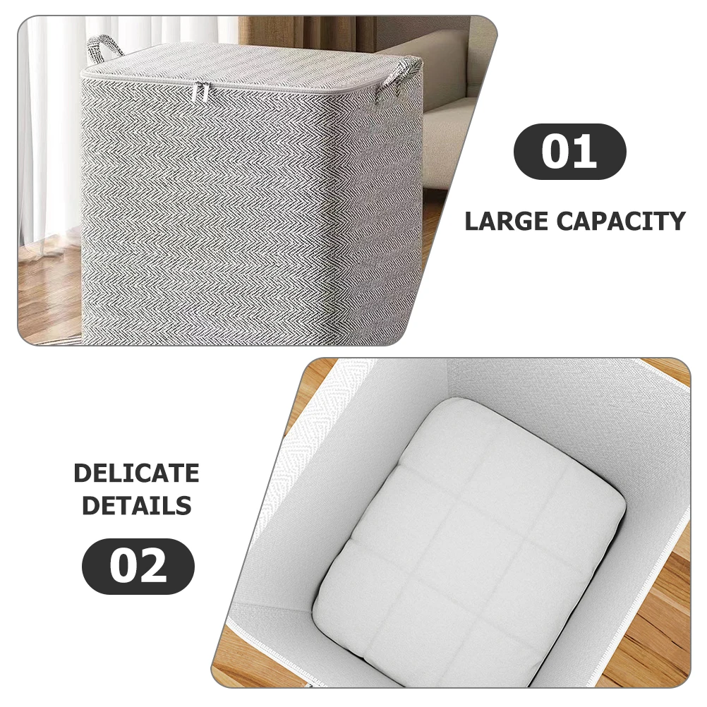 

Large Capacity Clothing Storage Bag 56x45x56cm Zipper Design Blanket Bedding ganizer Travel Moving Fabric Cloth