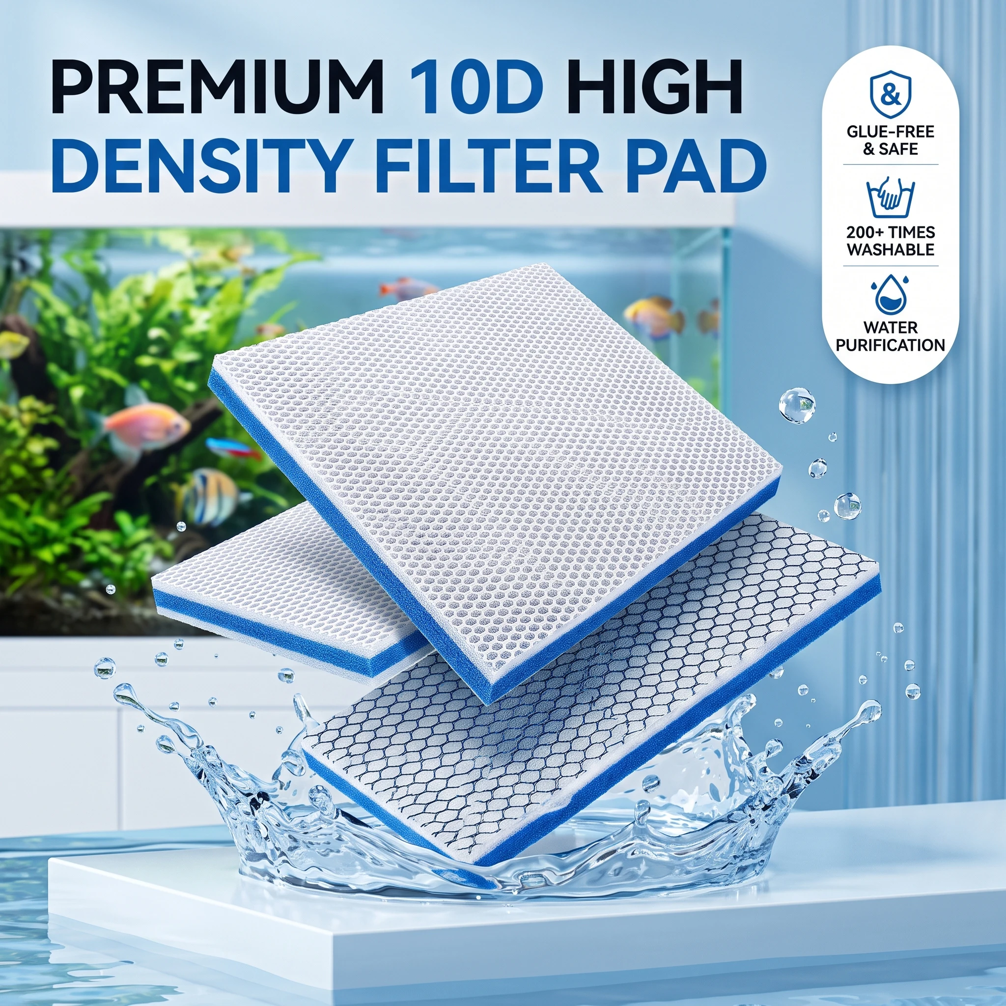 Fish Co Aquarium - Coussin filtrant pour aquarium 8 couches