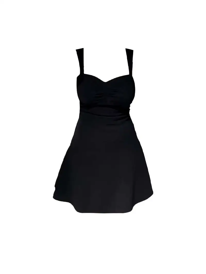 

plus Size Women's Fashionable Strapless Dress Slimming A-Line Waist-Cinching Summer New Arrival V-Neck Long Sleeve Dress