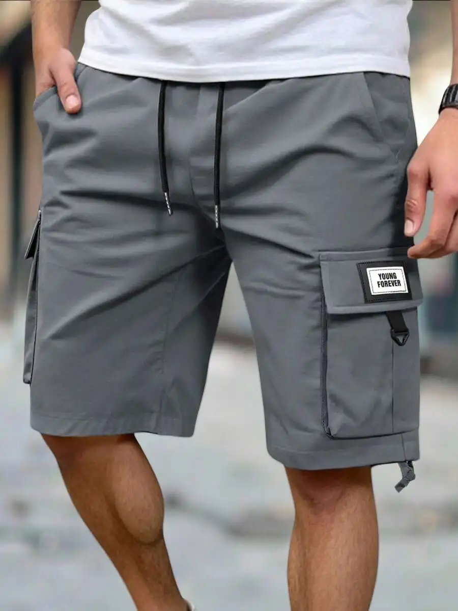 

Men Casual Elastic Waist Multi-Pocket Cargo Shorts For Daily Wear Travel Outdoor