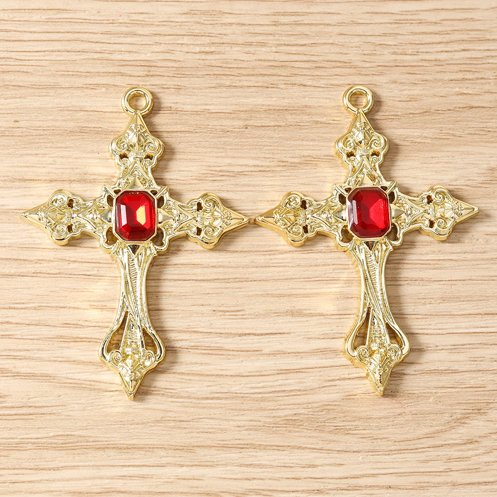 Tusember 5 Stück 39*54mm Gothic Steampunk Kreuz Anhänger Charms Passend für Original Armband Halskette Damen Schmuckherstellung Geschenke – Detail 8