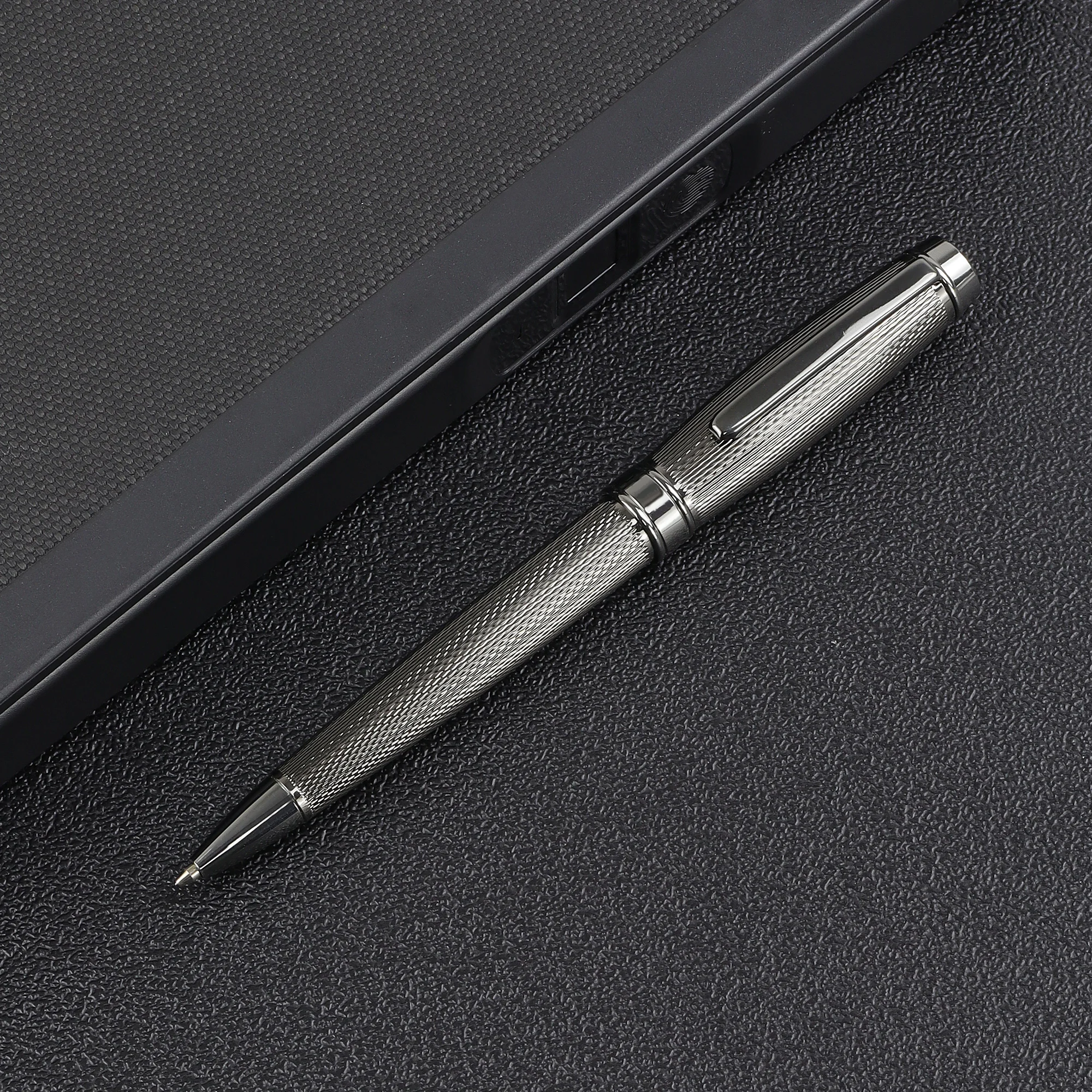 Gift Box Packaging High-end Silvery Metal Ballpoint Pen School Business Office Signature Pen Writing Student Stationery Supplies