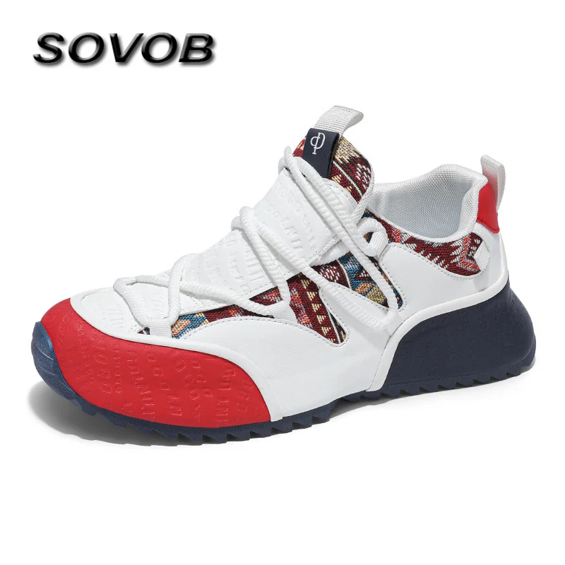 

New Design Trend Shoes Men Big Size 39-48 Mixed Colors Platform Casual Sneakers For Man Comfortable Lace-Up Men's Skate Shoes