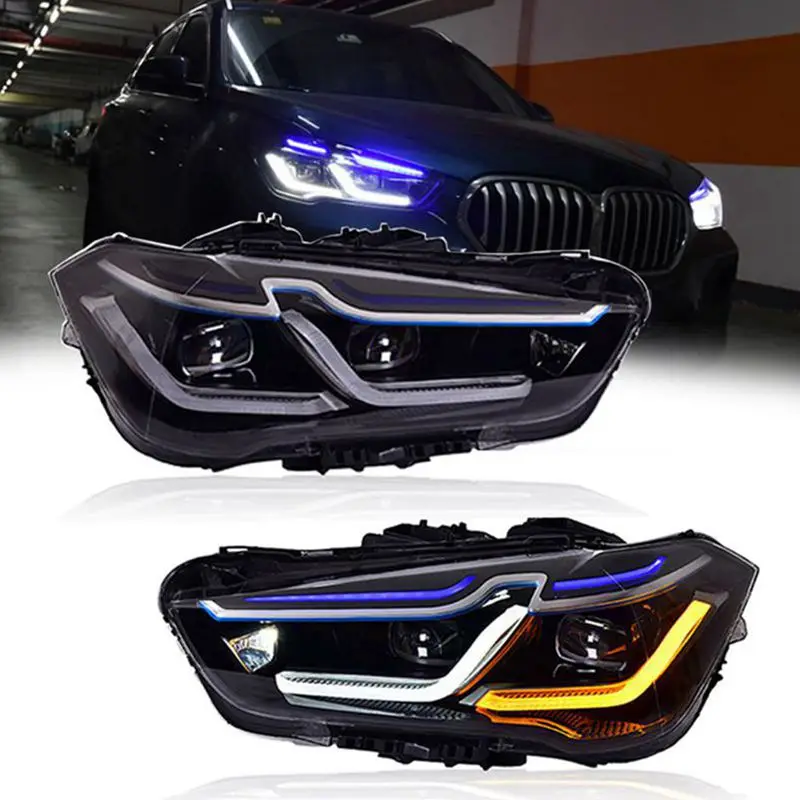 

Светодиодная фара F48 для BMW X1 2016 2019 F48 фара F49 автомобильная галогенная спрятанная версия автомобиля FULL LED DRL Laser Blue Facelift