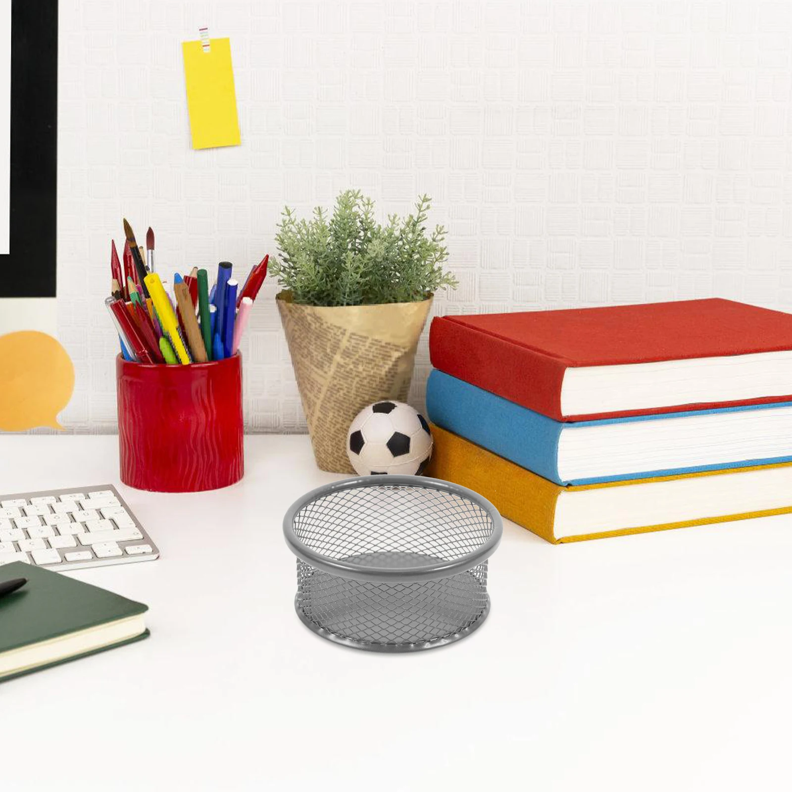 

4pcs Mesh Design Iron Paperclip Holder Storage Box Desktop Organizer For Office Supplies Sundries Container Binder Clip Stand