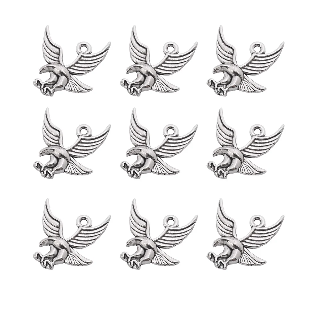 20pcs Alloy Eagle Pendant Charms DIY Jewelry Making Accessories for Necklace Bracelet (Silver) alloy pendant charm