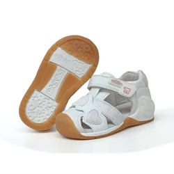 Sandales confortables avec Baotou pour filles, chaussures saines avec doublure intérieure en cuir véritable, soutien de la voûte plantaire, renfort du dos, nouveau