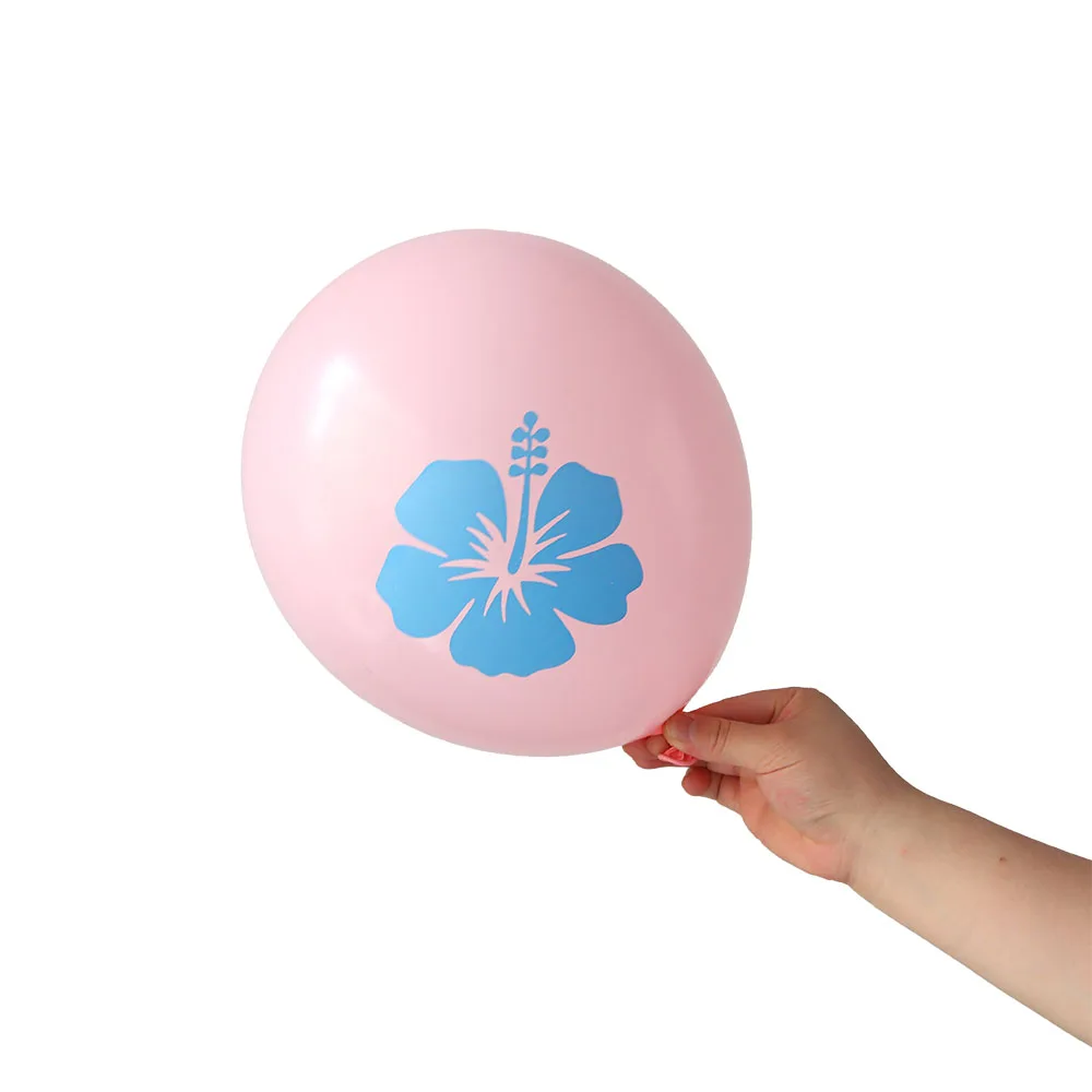 Hibiskus-Folienballon-Set in Pink, Gelb und Lila, Sommerliche Tropische Geburtstags- und Hawaii-Party-Dekoration für Babypartys – Detail 8