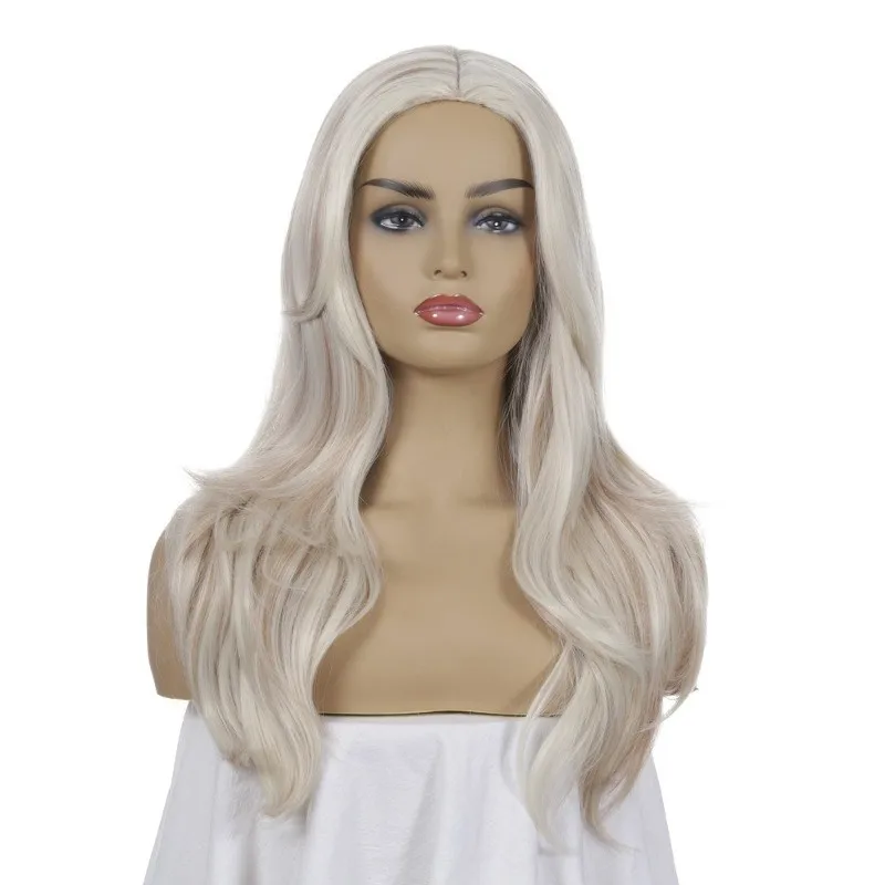 

Women's Wig Long Curly Wig Light Golden Ladies Hair Full Party Wig+Wig Cap