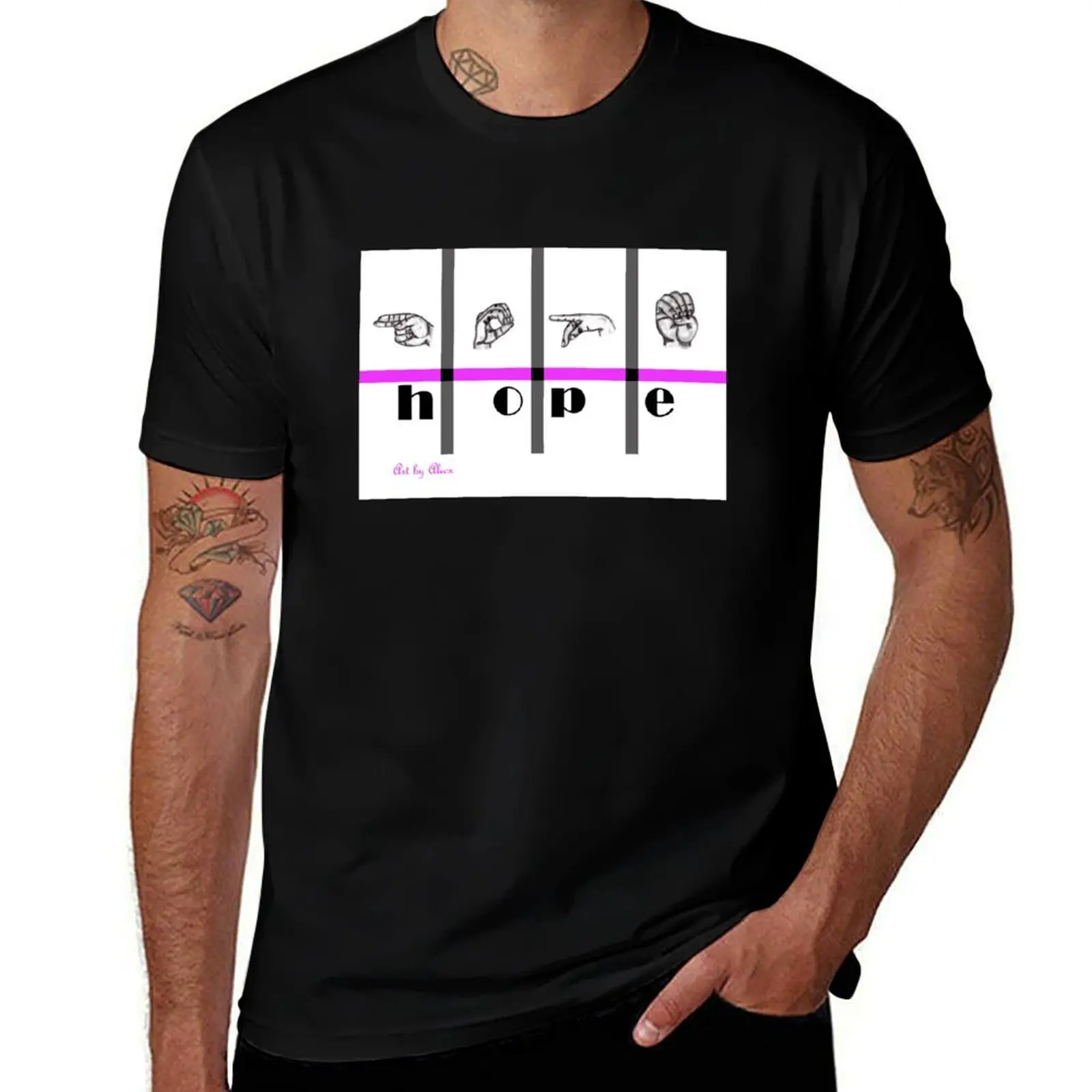 

Sign Language Art: Hope T-Shirt street wear fashion shirts cheap stuff designer t shirt men