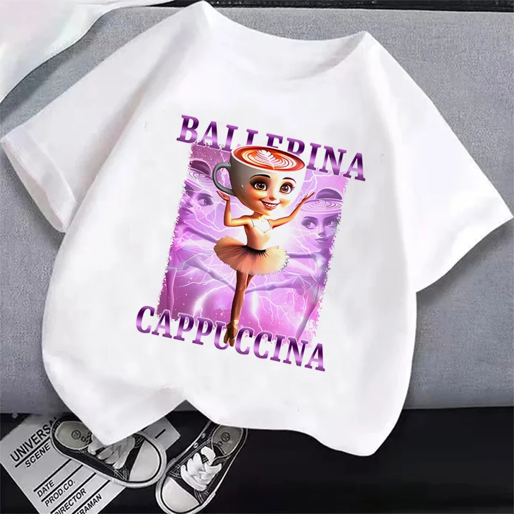 

Summer Italian Brainrott T-shirt Cartoon Animation Printed Clothes Round Neck Basic Boys Top Absorbent Casual Shirt Large Size