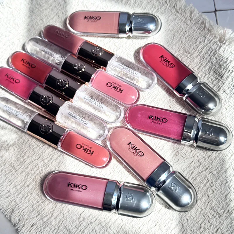 KIKO Unlimited Double Touch Lip Gloss Base Colour Series Long-lasting Wear Dual-head Design Lip Gloss & 3D Hydra Lipgloss 6ml