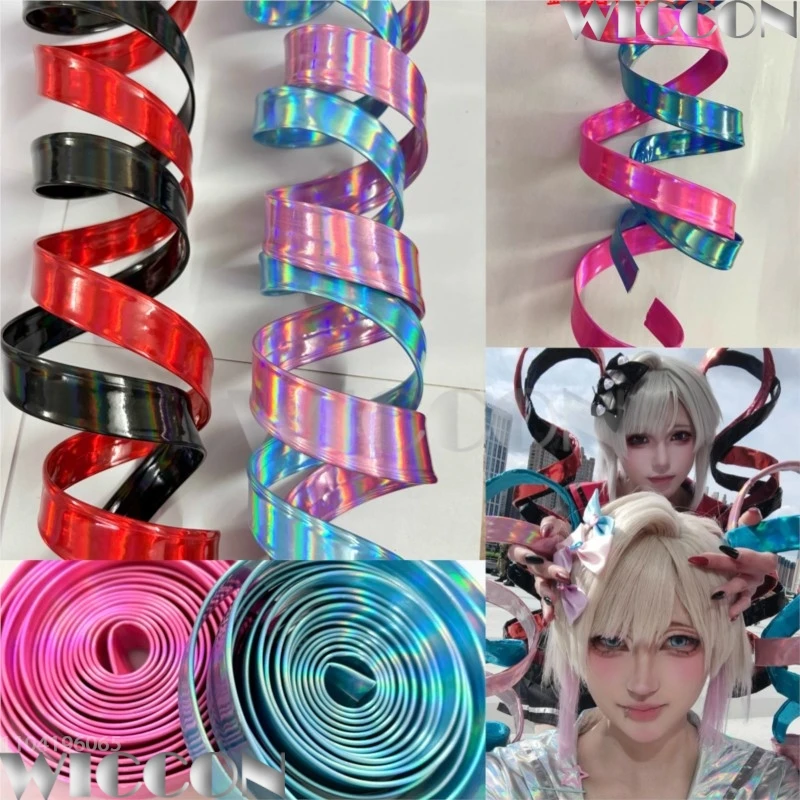 150cm Laser Doppel-Pferdeschwänze Rain Ame-chan Kawaii OVERDOSE Anime NEEDY Cosplay Perücke Haarbündel Haarrequisite Damen Halloween-Outfit