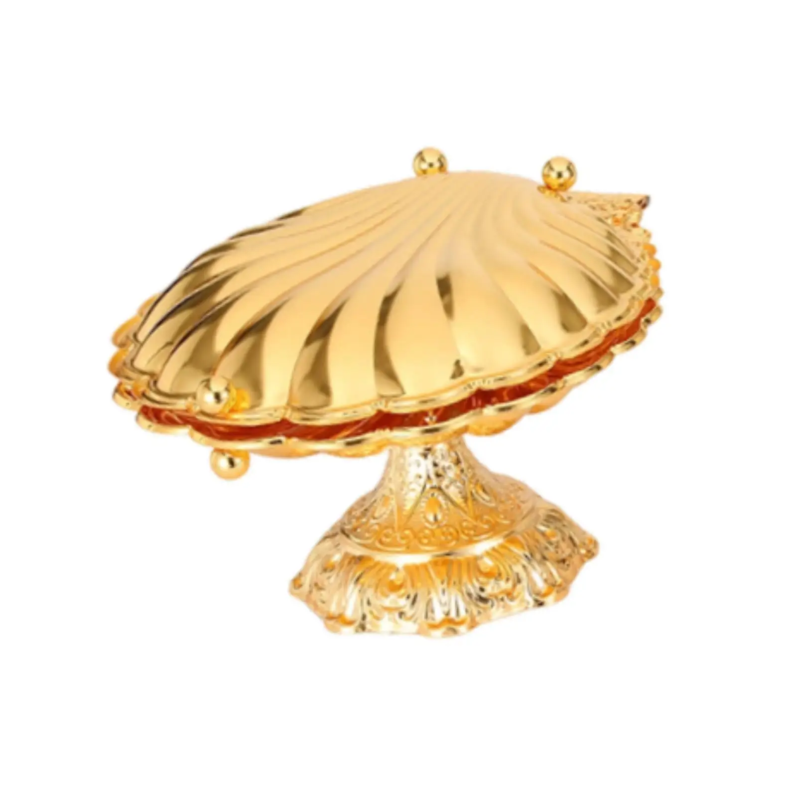 Seashell Fruit Bowl Organizer Luxury Stylish Zinc Alloy Ornament Snack Tray Fruit Holder for Parties Farmhouse Party Snacks Nuts
