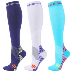 Calcetines de compresión para hombre y mujer, medias de tubo largo con venas varicosas hinchadas, ideal para maratón, ciclismo, fútbol y gimnasio, 20-30mmHg