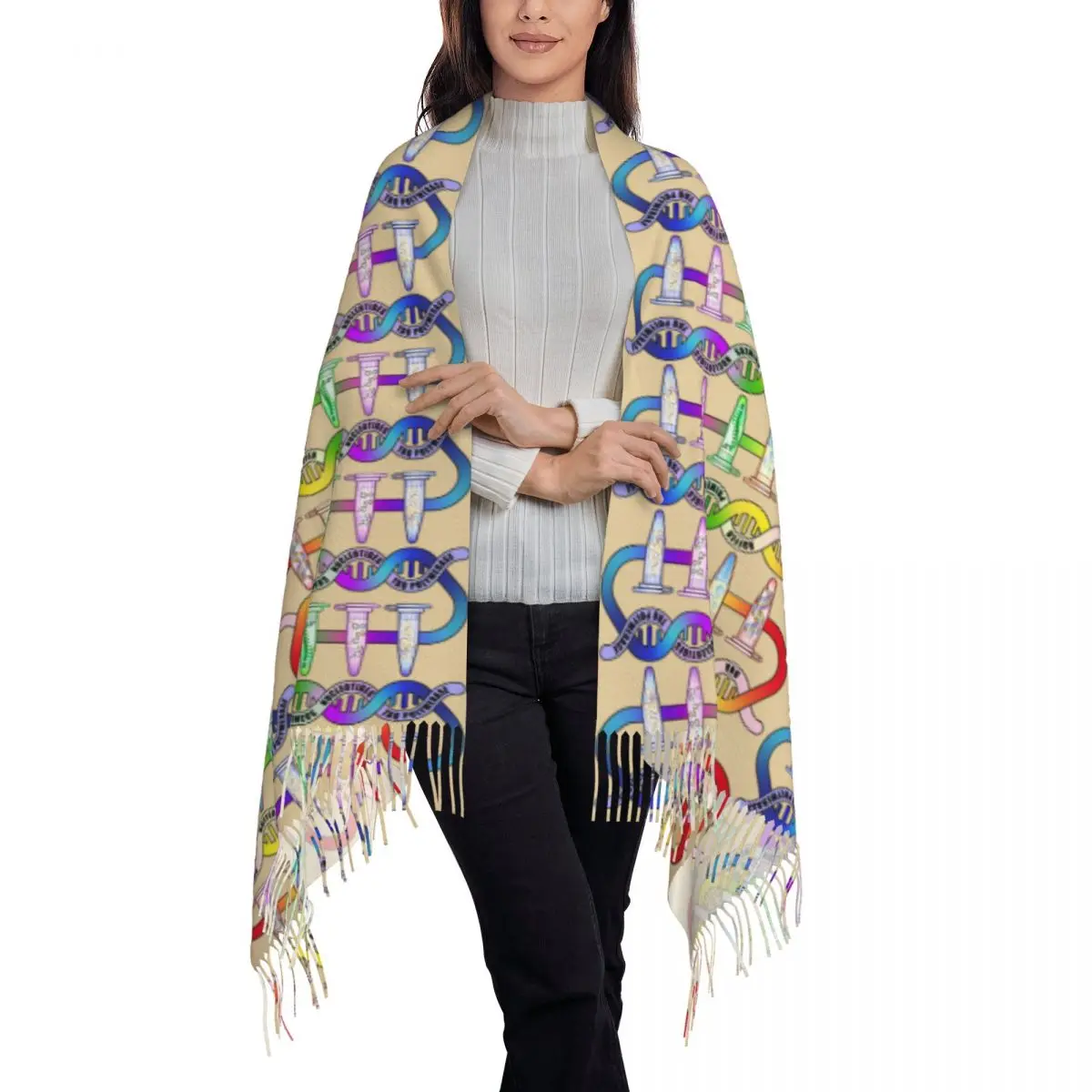 Components Pipette Tubes Biology Science Scarf Tassel Scarves for Women Soft Warm Shawls and Wraps Large Fall Winter Shawl Wrap