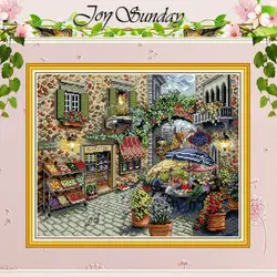 Coffee Shop Patterns Counted Cross Stitch Set DIY 11CT 14CT 16CT Stamped DMC Cross-stitch Kit Embroidery Needlework Home Decor