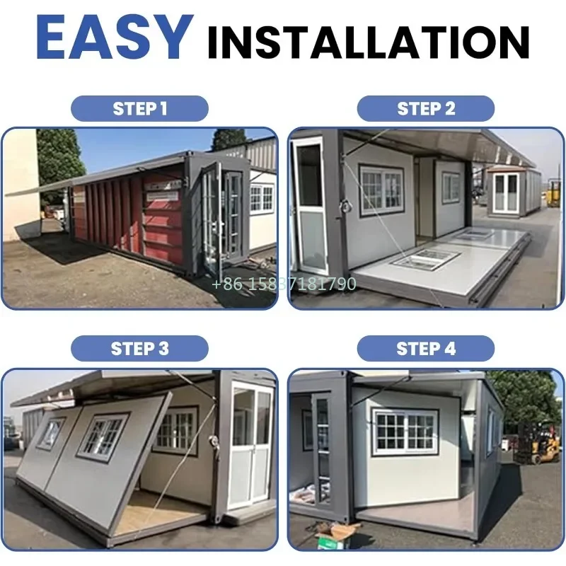 Expandable Container House Tiny Home Prefabricated Mobile House 20ft 40ft Two Bedrooms Full Bathroom Tiny House Container Home