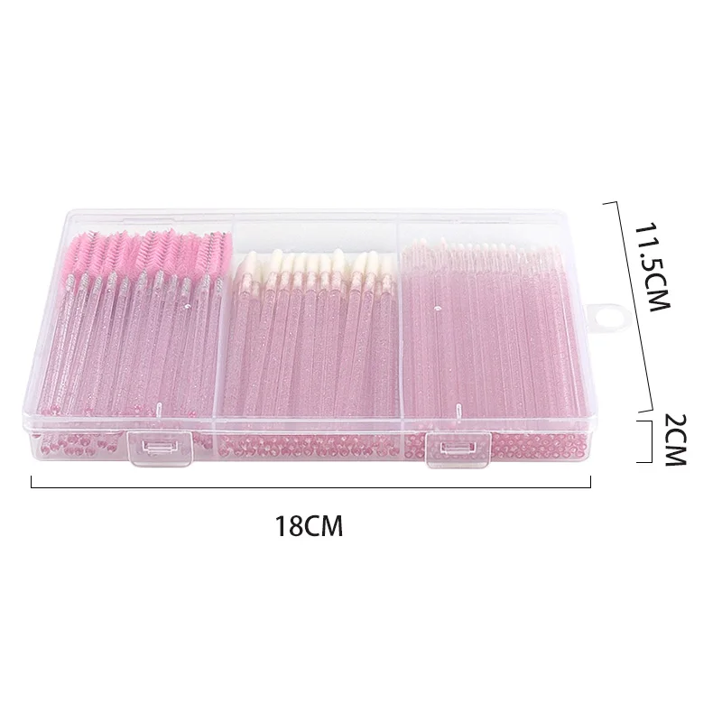 Conjunto de pincéis de maquiagem para cílios, 1/90/200/300 peças, silicone, sobrancelha, micro bastão de algodão, brilho labial, cotonete, ferramentas de extensão de cílios