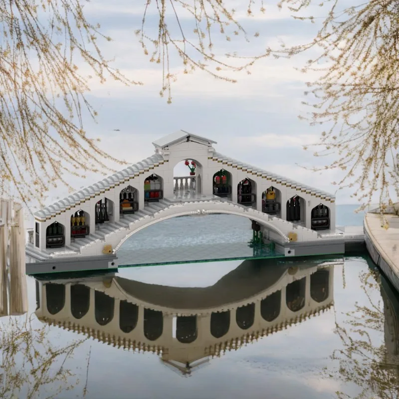 2840 Stück MOC Rialto Bridge Venedig DIY Modellbausteine Geburtstagsspielzeug Geschenk für Reiseerinnerungen