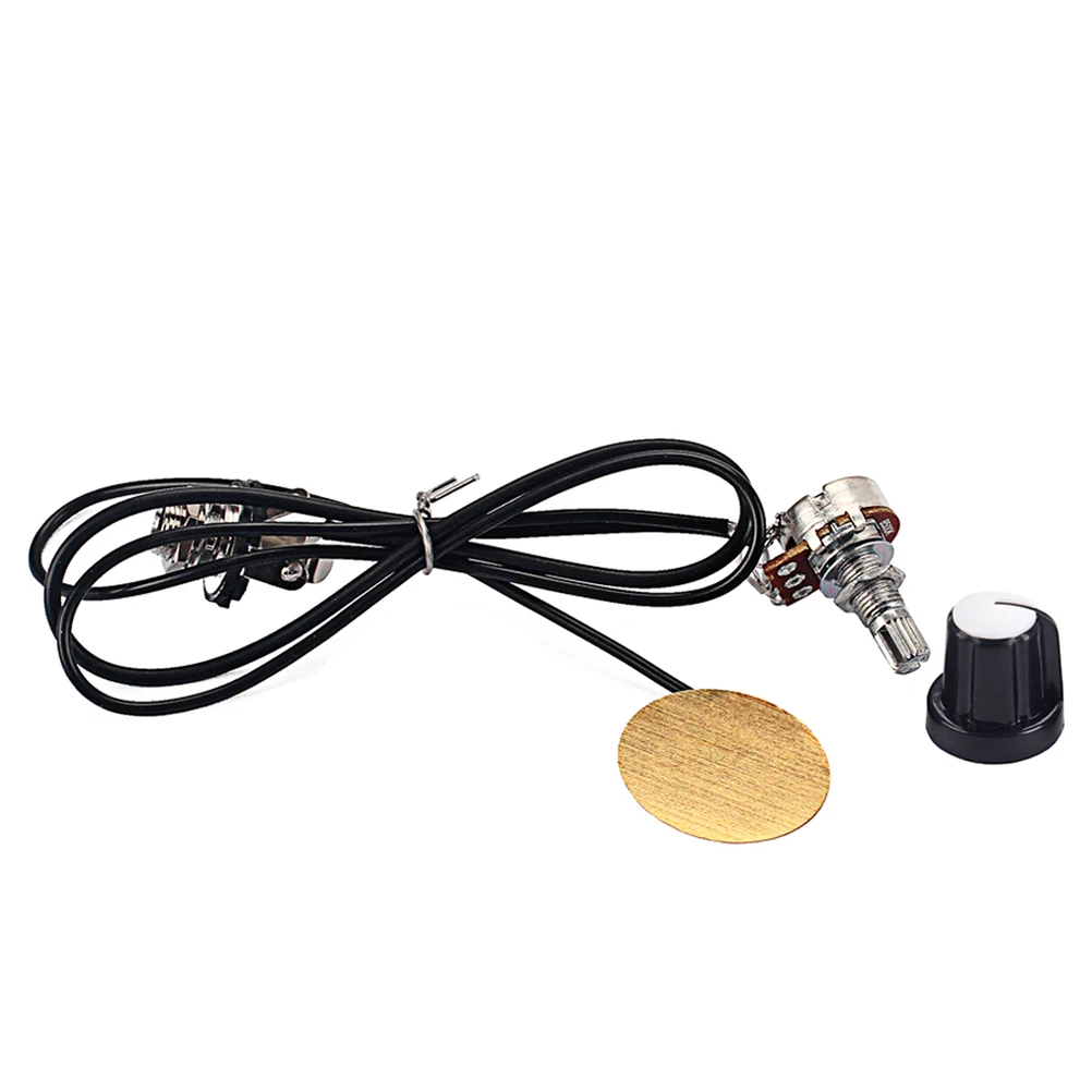 

1 Set 27mm Guitar Pickup Piezo B500K Potentiometer Transducer Amplifier with Output Jack and Round for Acoustic Guitar