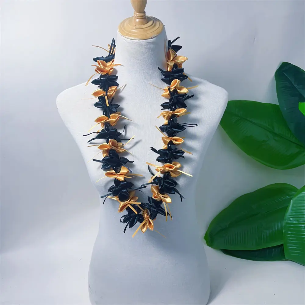 50Pcs Wholesale Kukui Nuts Hawaiian Ribbon Lei Graduation Lei Wedding Lei Anniversary Birthday Hula Lei Hawaiian Ribbon Lei