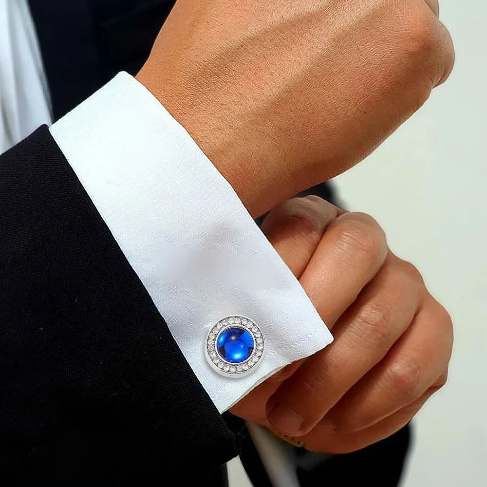 

2PCS European American Cross Border Rhinestone Cufflinks for Women's Shirt Decor Elegant Styles